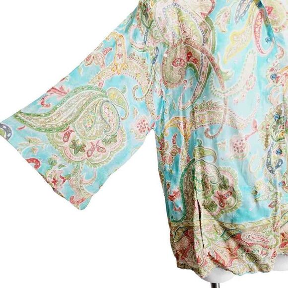 Rene Derhy floral paisley top Size small - Picture 2 of 9